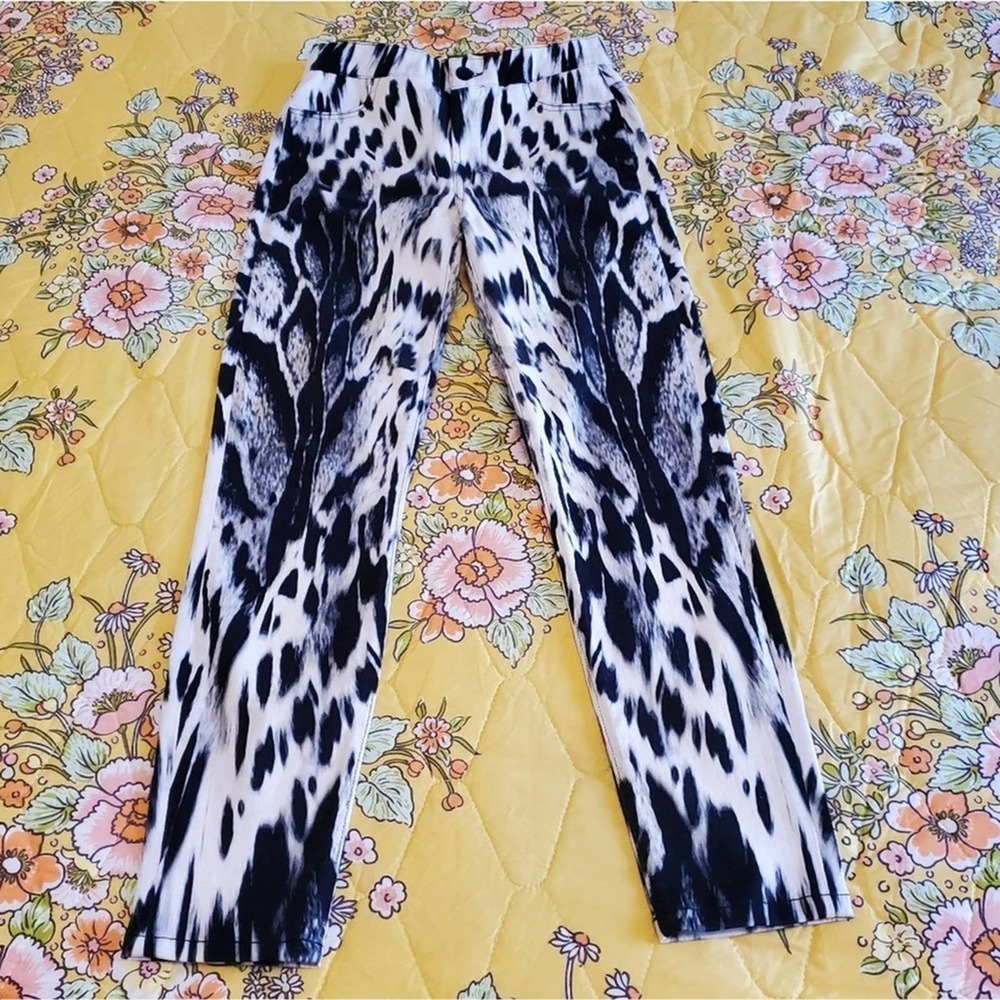 Giambattista Valli x 7 For All Mankind leopard animal print jeans size 27